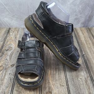 Vintage Dr. Martens Black Leather Fisherman Sandals​ Size 9 Made In ENGLAND